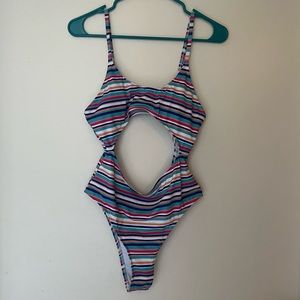 🌈 Stripped multi colored one-piece Swim Suit
